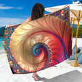 Infinite Fractal Print Beach Sarong Wrap