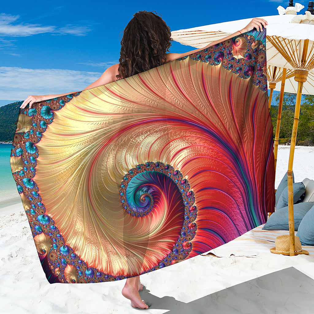 Infinite Fractal Print Beach Sarong Wrap