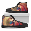 Infinite Fractal Print Black High Top Sneakers
