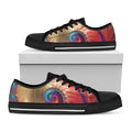 Infinite Fractal Print Black Low Top Sneakers