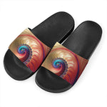 Infinite Fractal Print Black Slide Sandals