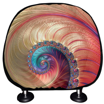 Infinite Fractal Print Car Headrest Covers