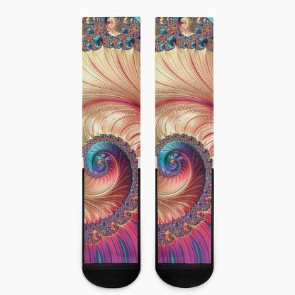 Infinite Fractal Print Crew Socks