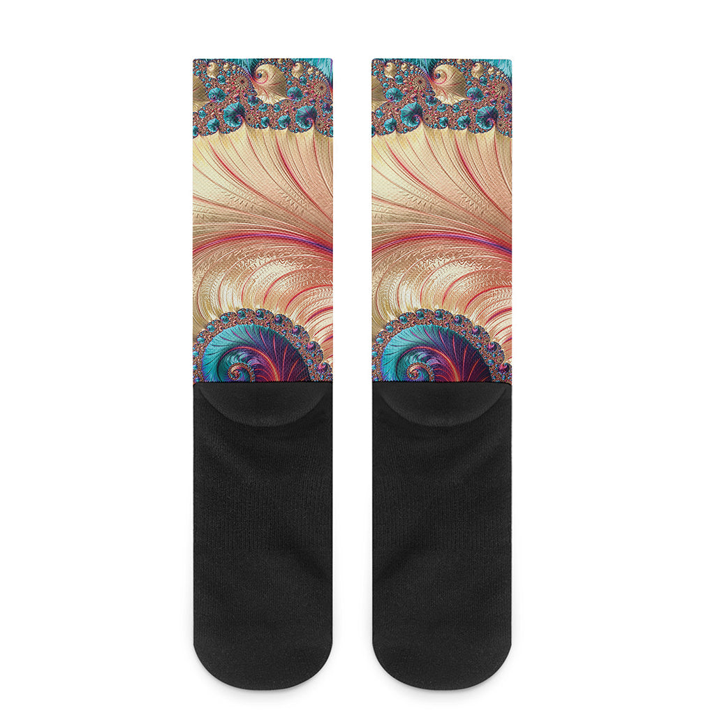 Infinite Fractal Print Crew Socks