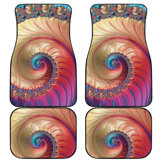 Infinite Fractal Print Front and Back Car Floor Mats