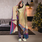 Infinite Fractal Print Hooded Blanket