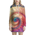 Infinite Fractal Print Pullover Hoodie Dress