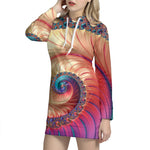Infinite Fractal Print Hoodie Dress