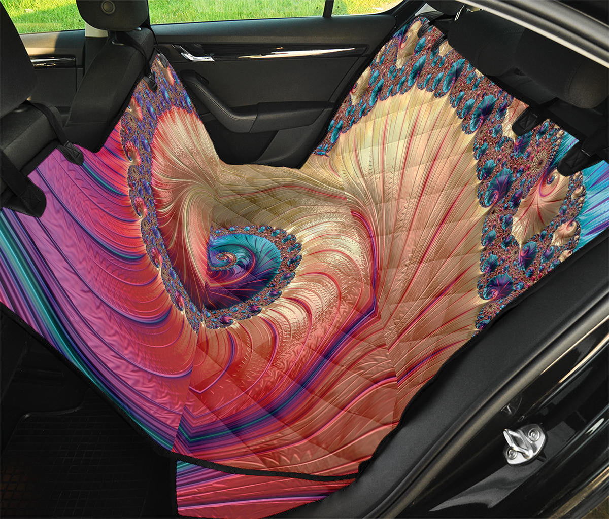 Infinite Fractal Print Pet Car Back Seat Cover