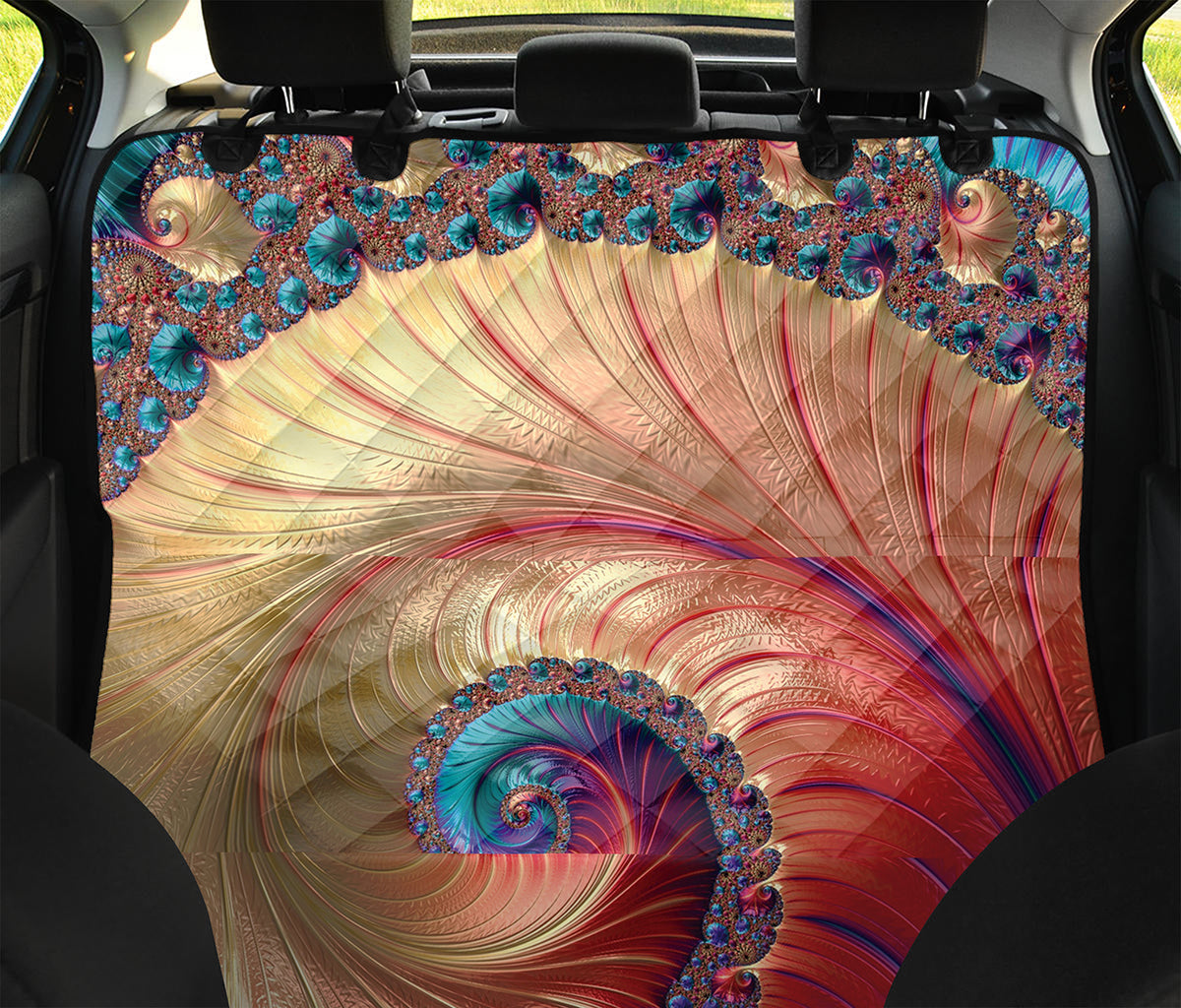 Infinite Fractal Print Pet Car Back Seat Cover