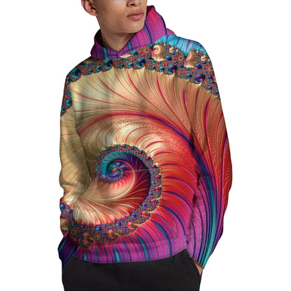 Infinite Fractal Print Pullover Hoodie