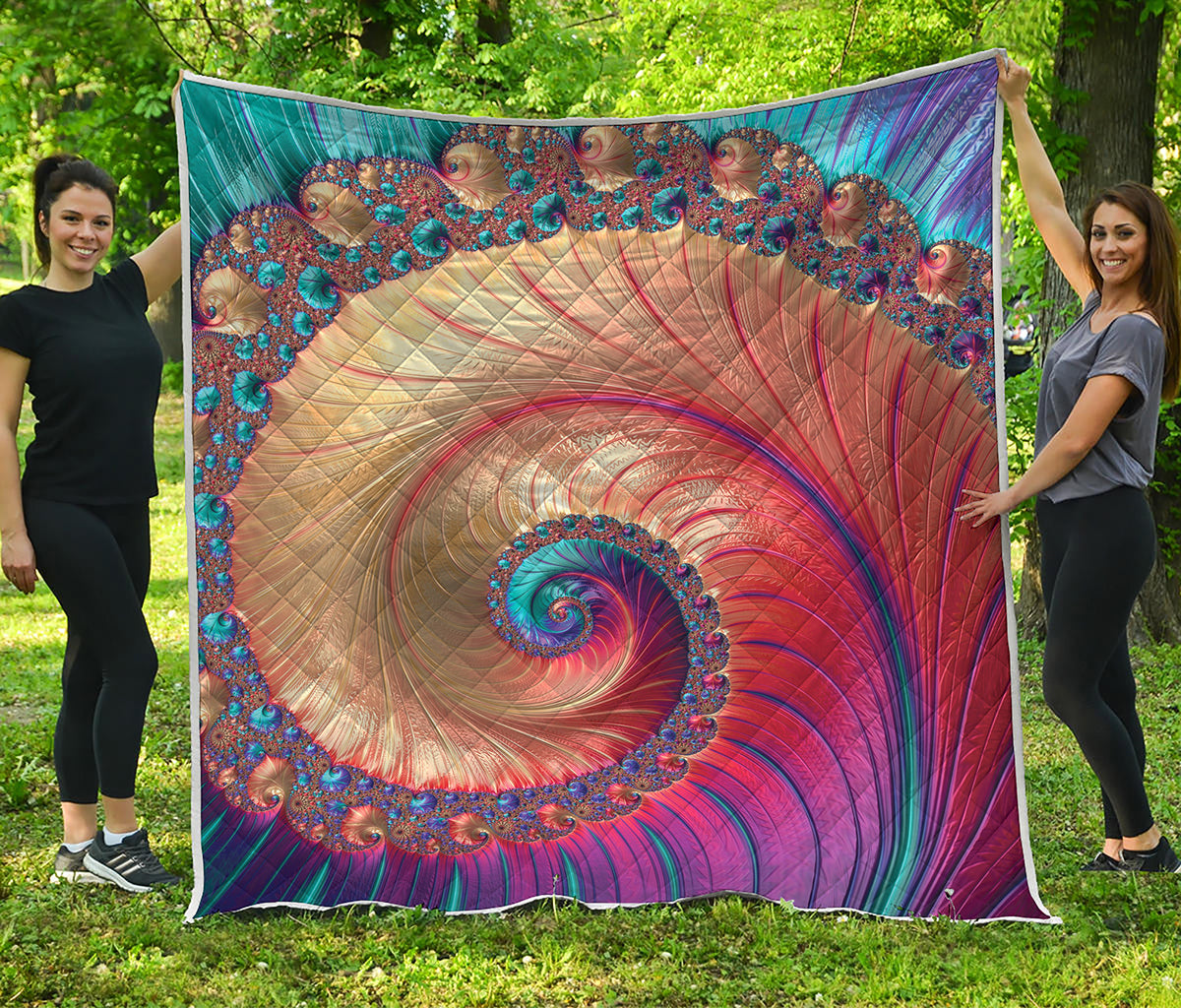 Infinite Fractal Print Quilt