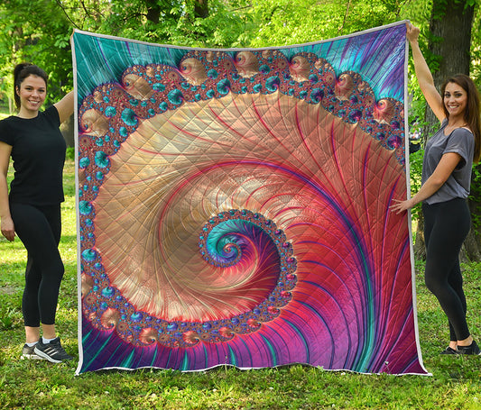 Infinite Fractal Print Quilt