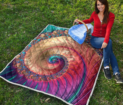 Infinite Fractal Print Quilt