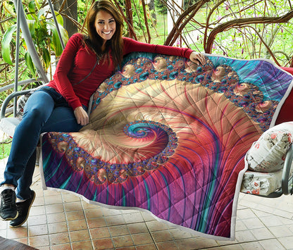 Infinite Fractal Print Quilt