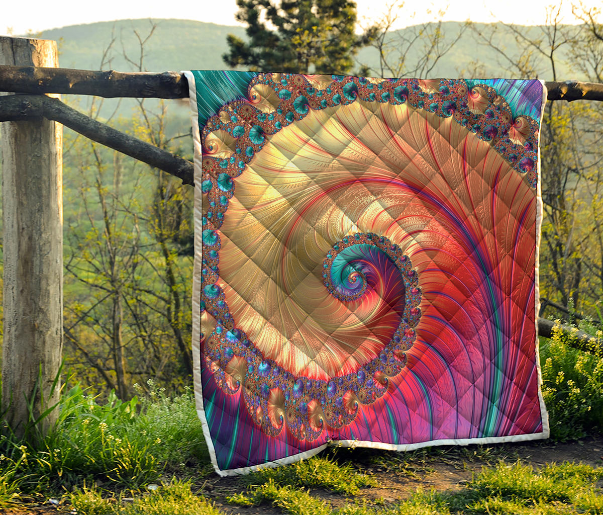 Infinite Fractal Print Quilt
