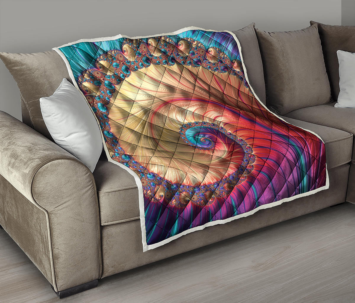 Infinite Fractal Print Quilt