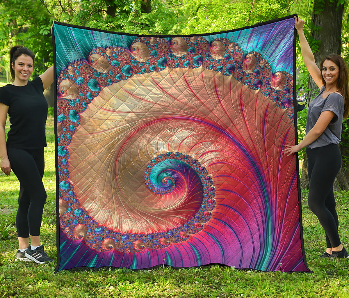 Infinite Fractal Print Quilt