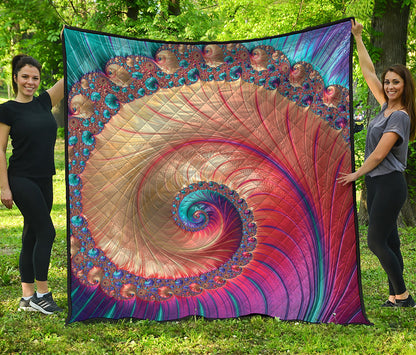 Infinite Fractal Print Quilt