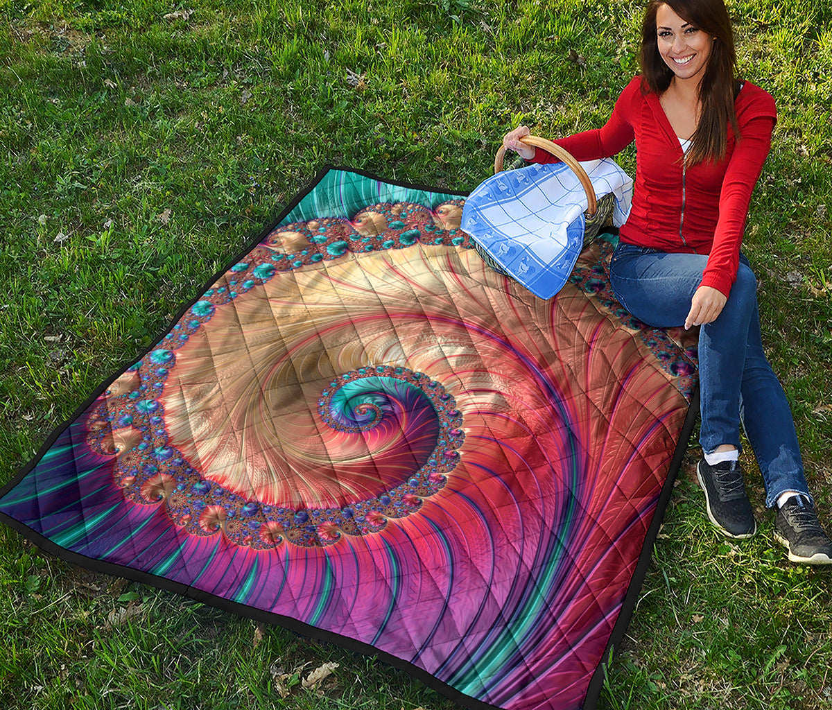 Infinite Fractal Print Quilt
