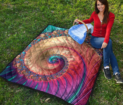 Infinite Fractal Print Quilt