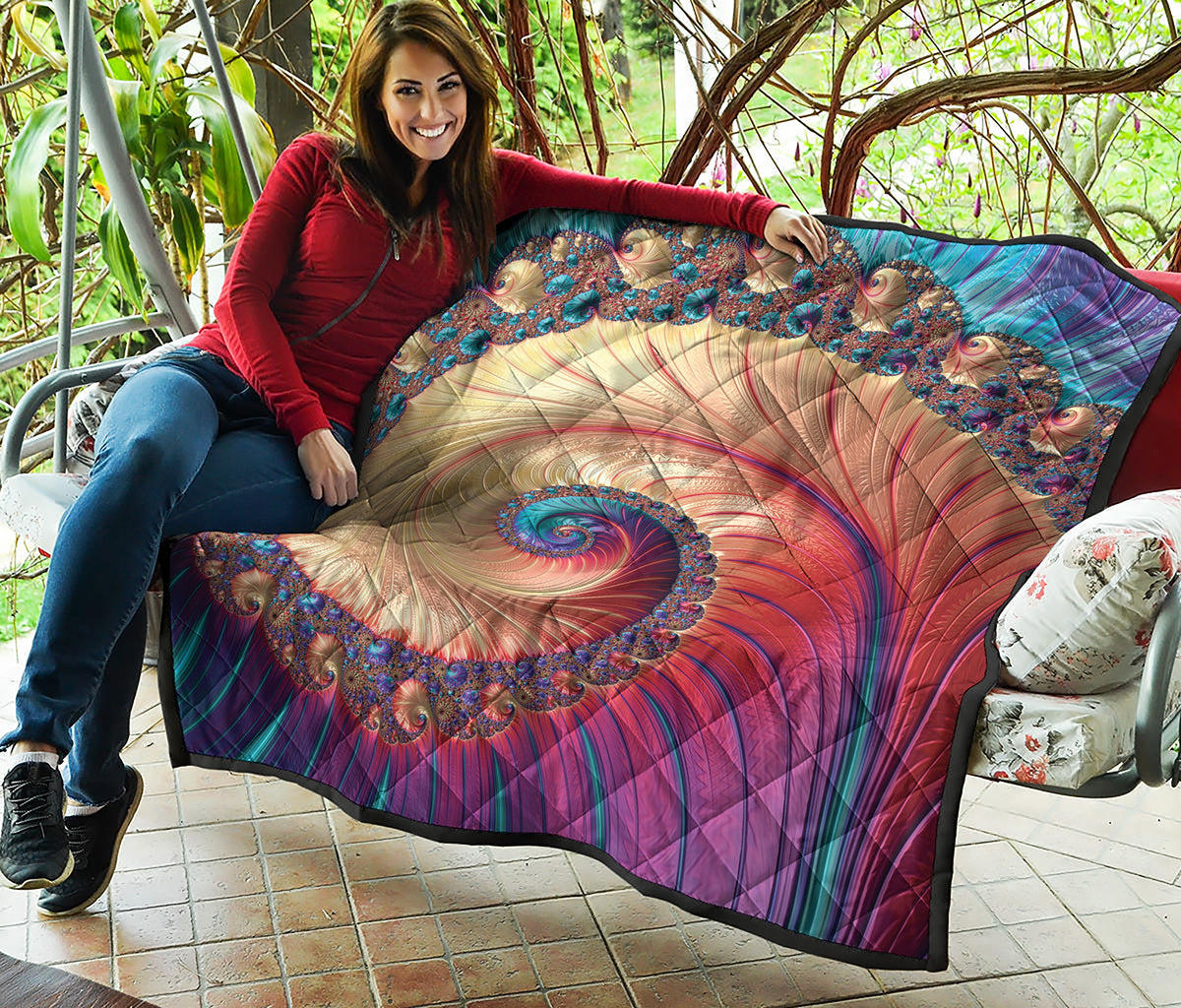 Infinite Fractal Print Quilt