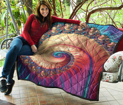 Infinite Fractal Print Quilt