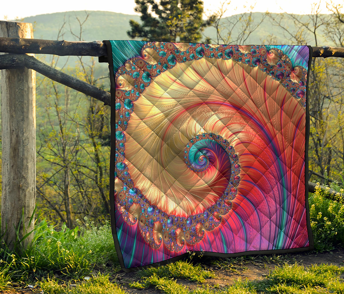 Infinite Fractal Print Quilt