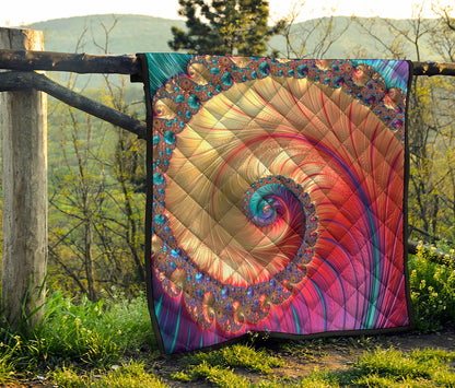 Infinite Fractal Print Quilt