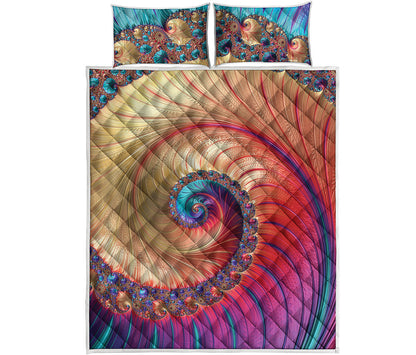 Infinite Fractal Print Quilt Bed Set
