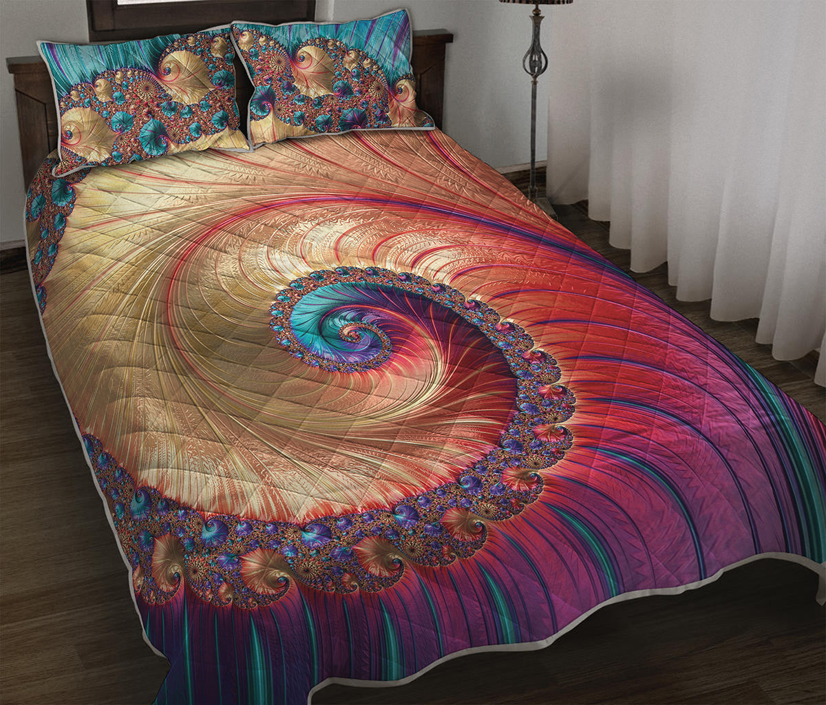 Infinite Fractal Print Quilt Bed Set