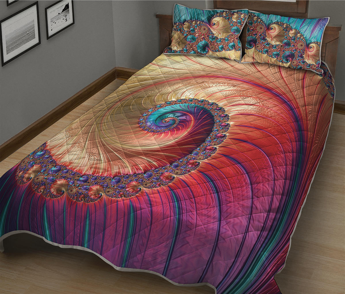Infinite Fractal Print Quilt Bed Set