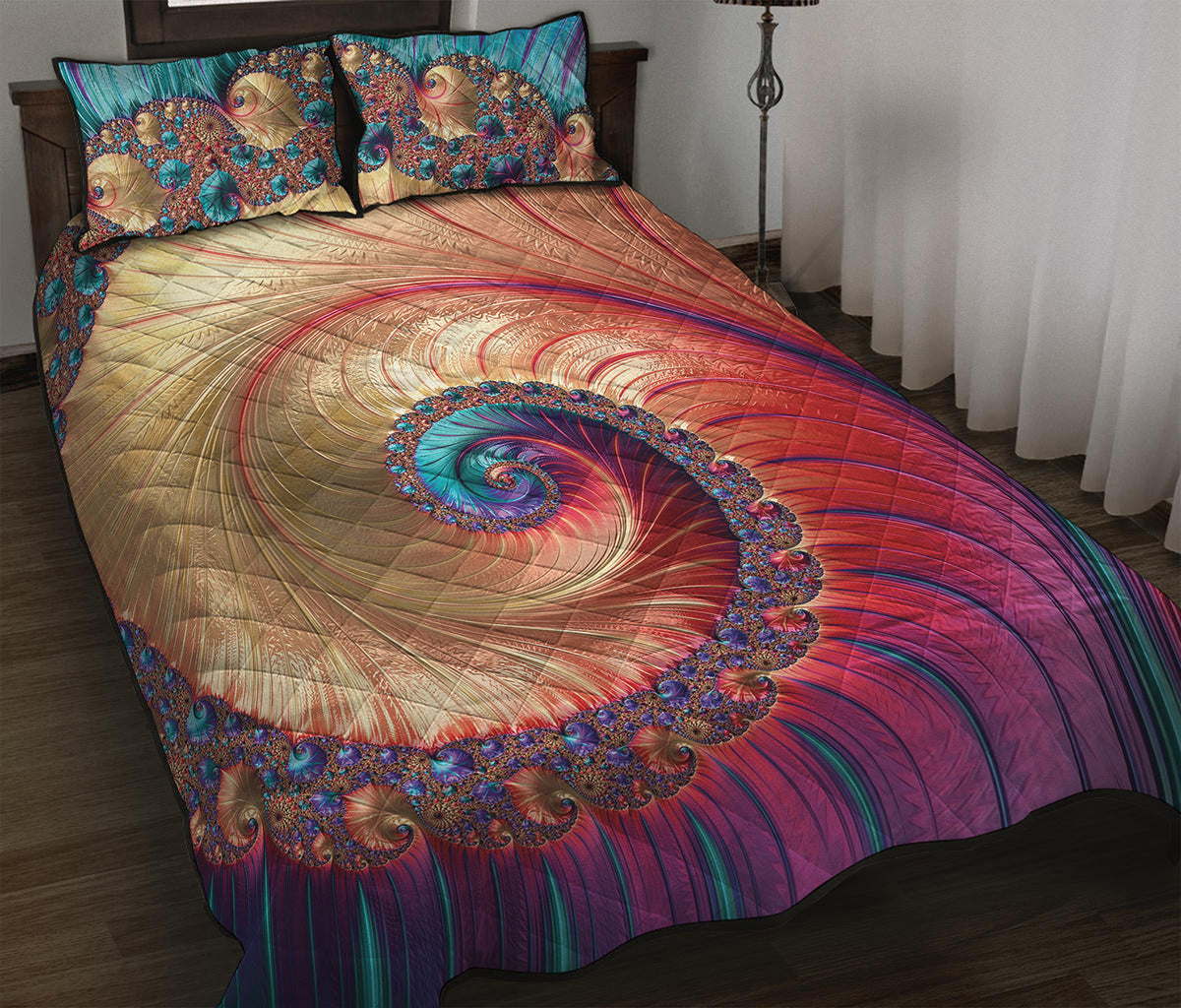 Infinite Fractal Print Quilt Bed Set