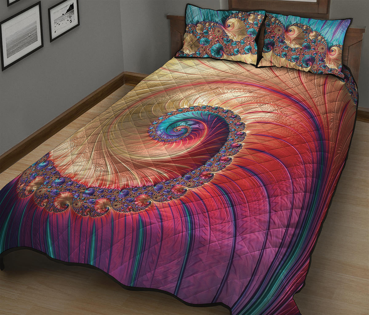 Infinite Fractal Print Quilt Bed Set