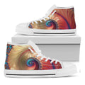 Infinite Fractal Print White High Top Sneakers
