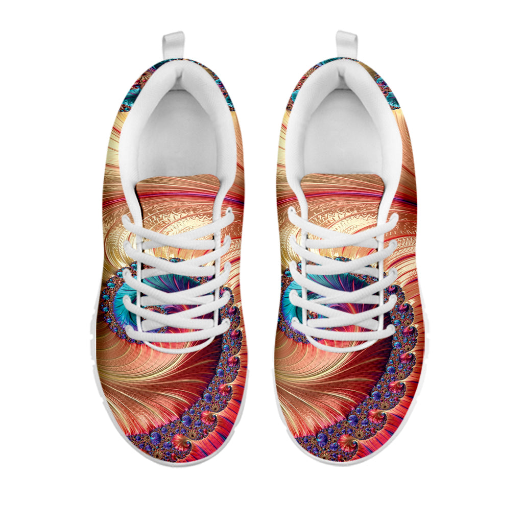 Infinite Fractal Print White Sneakers