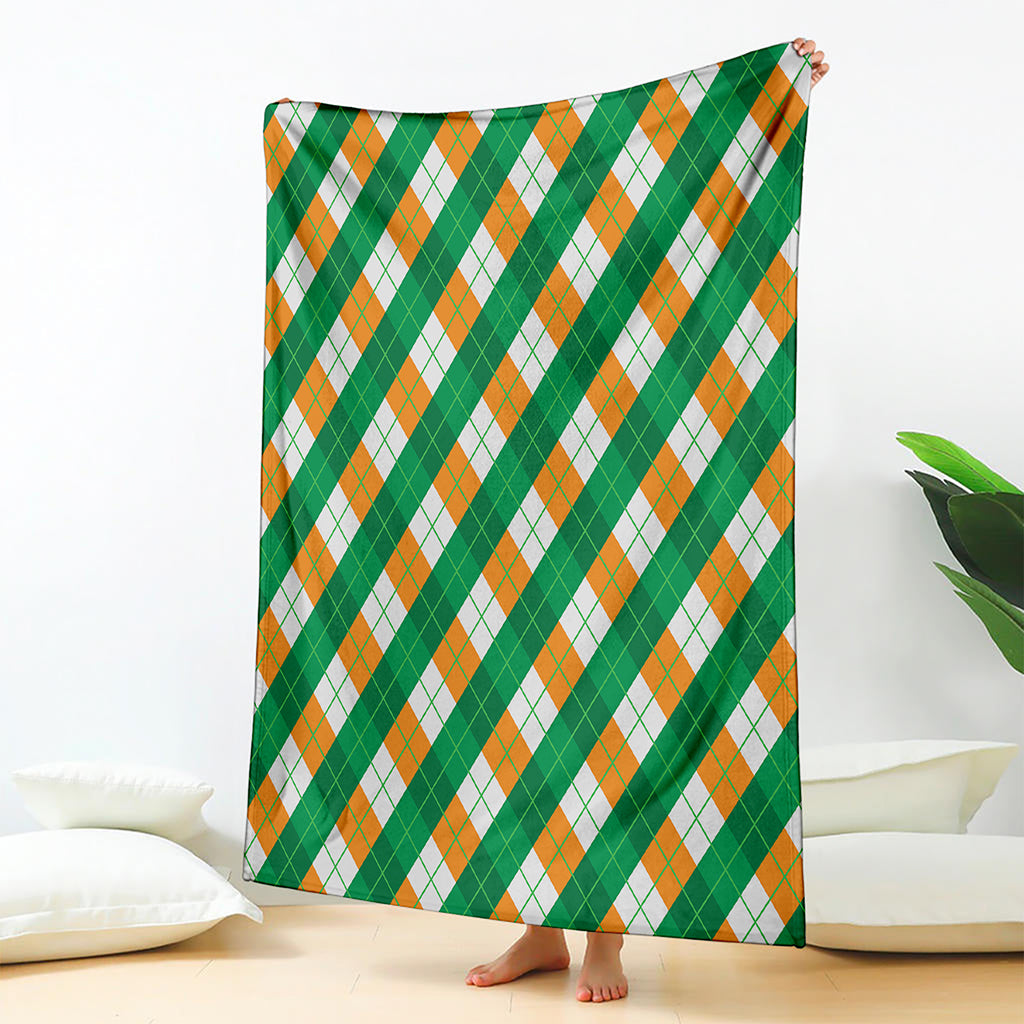 Irish Argyle Pattern Print Blanket