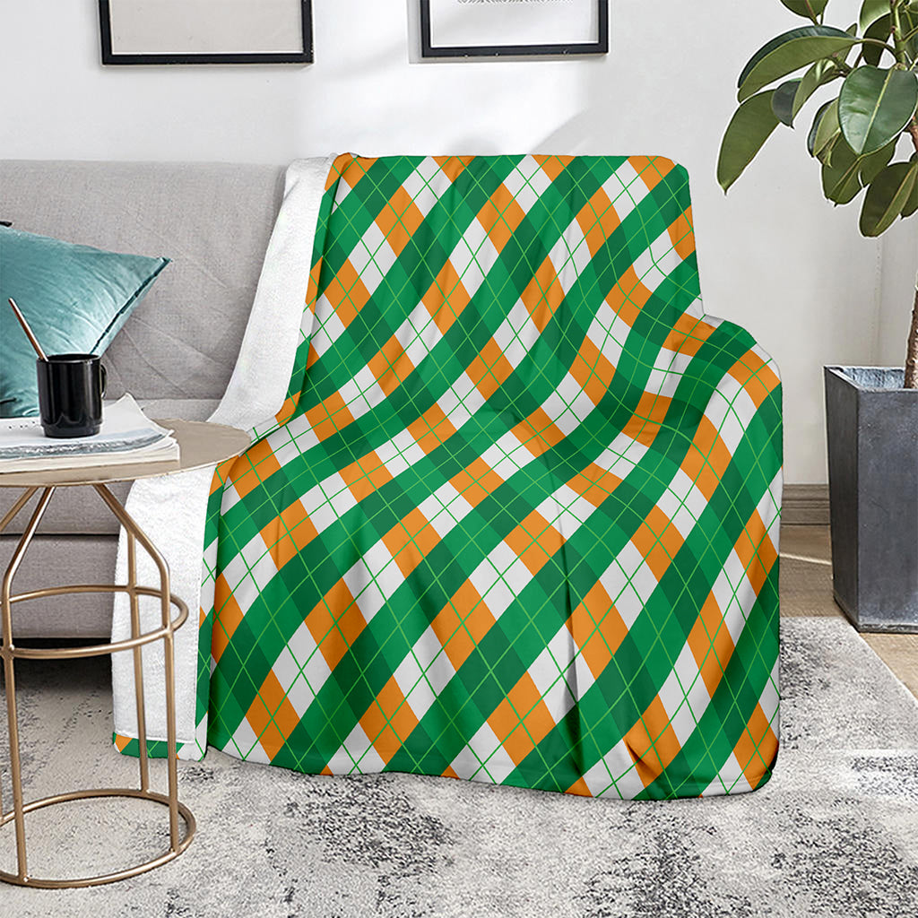 Irish Argyle Pattern Print Blanket