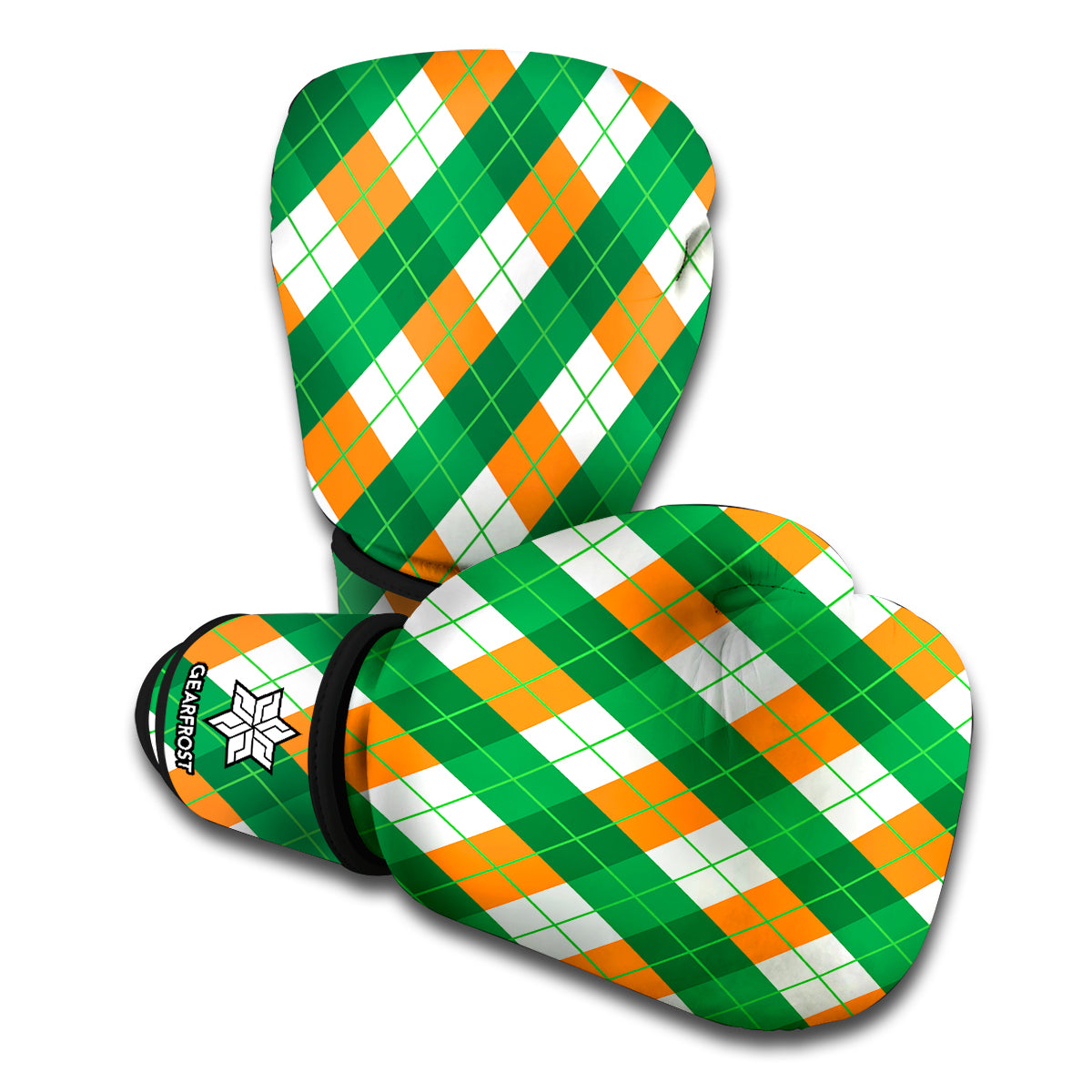 Irish Argyle Pattern Print Boxing Gloves