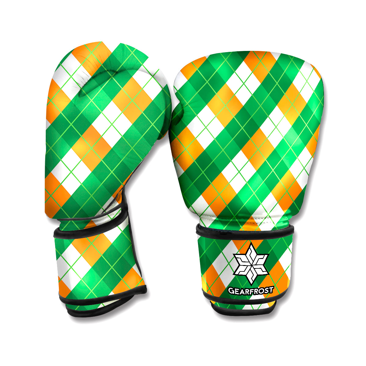 Irish Argyle Pattern Print Boxing Gloves