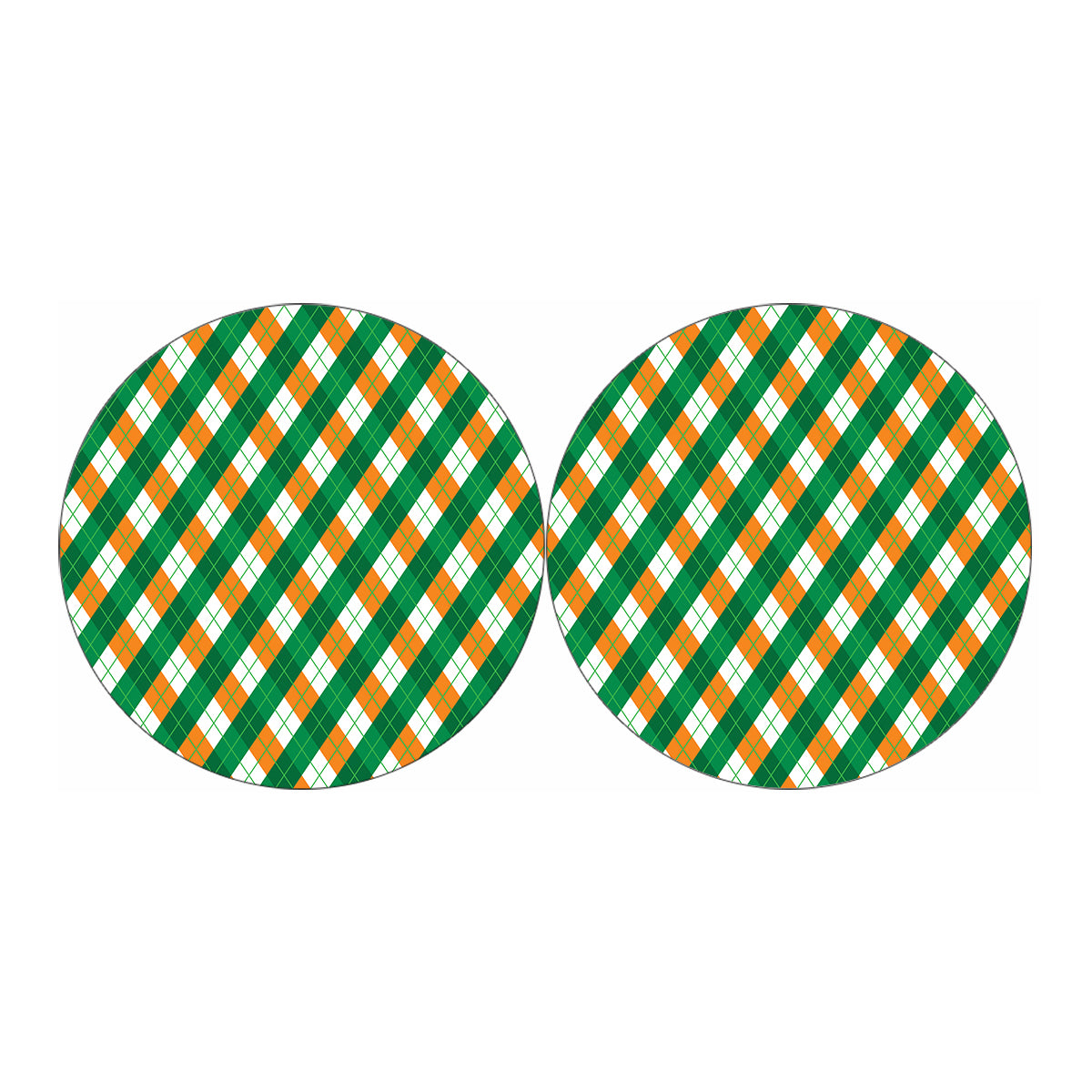 Irish Argyle Pattern Print Car Coasters