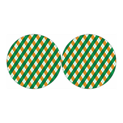 Irish Argyle Pattern Print Car Coasters
