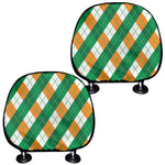 Irish Argyle Pattern Print Car Headrest Covers