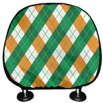 Irish Argyle Pattern Print Car Headrest Covers