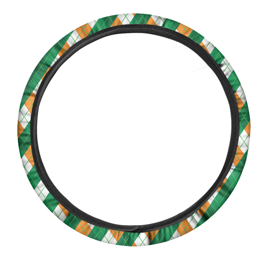 Irish Argyle Pattern Print Car Steering Wheel Cover