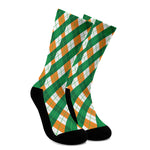 Irish Argyle Pattern Print Crew Socks
