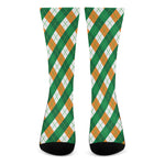 Irish Argyle Pattern Print Crew Socks