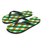 Irish Argyle Pattern Print Flip Flops