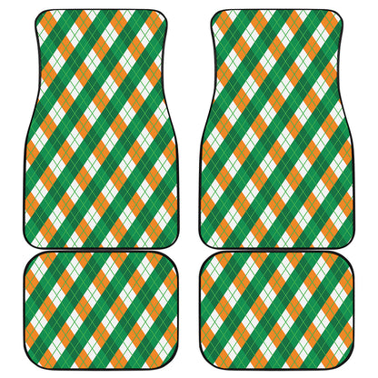 Irish Argyle Pattern Print Front and Back Car Floor Mats