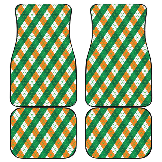 Irish Argyle Pattern Print Front and Back Car Floor Mats